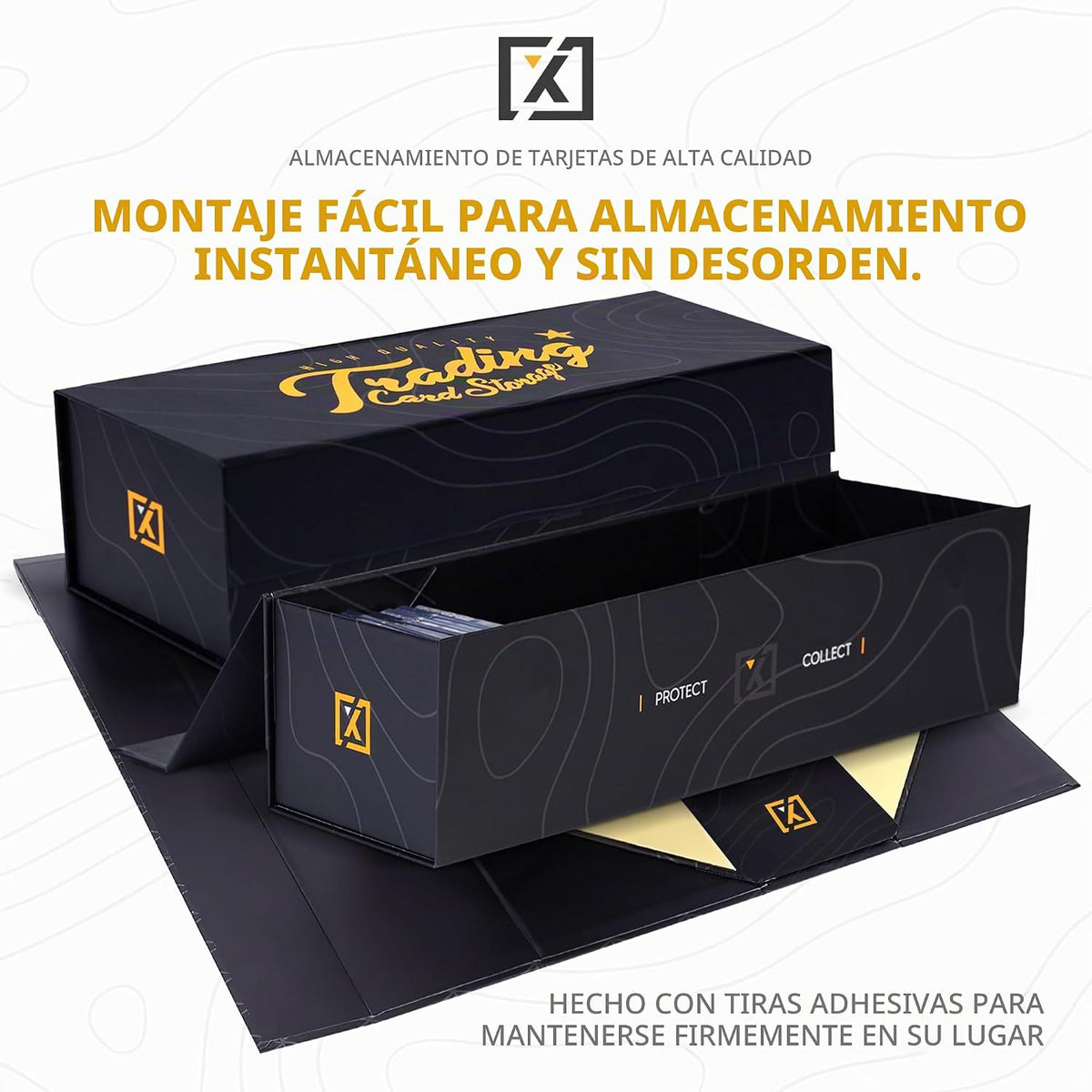 HOMEXPRO Caja de Almacenamiento de Tarjetas Coleccionables [PAQUETE DE 3] - Tapa Magnética | Se Adapta a 800 Tarjetas, 200 Toploaders, o 50 One Touch - Caja de Almacenamiento de Tarjetas de Béisbol
