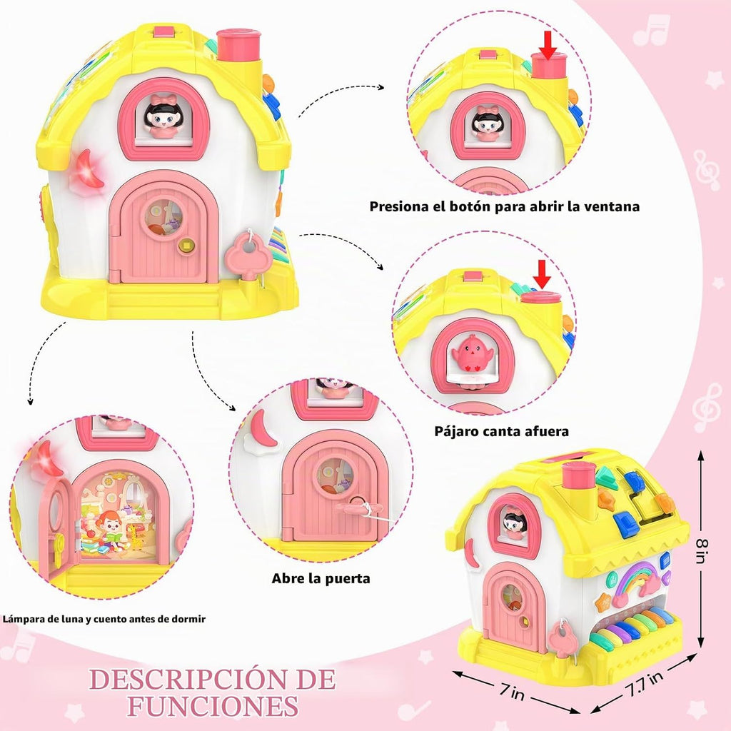 Juguetes para regalos de niña de 1 año, casa Montessori musical bilingüe 12