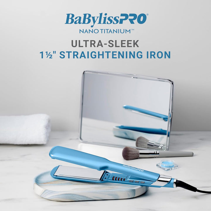 BabylissPRO Nano Titanium Ultra-Sleek Hair Straightener, Flat Iron...