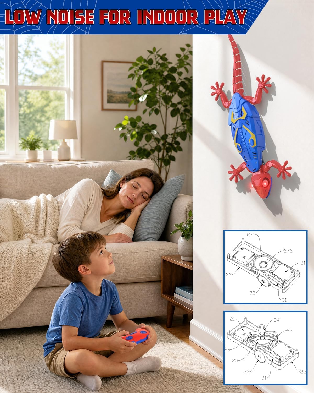Gecko - Juguetes de escalada en la pared, regalo de cumpleaños para niños