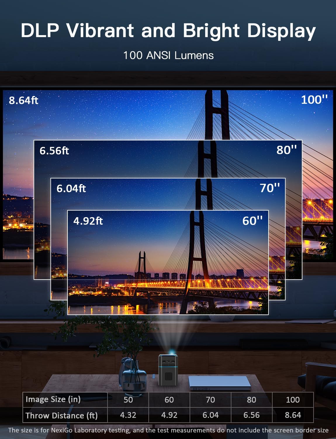 NexiGo Mini proyector portátil WiFi inteligente, compatible con 4K,...