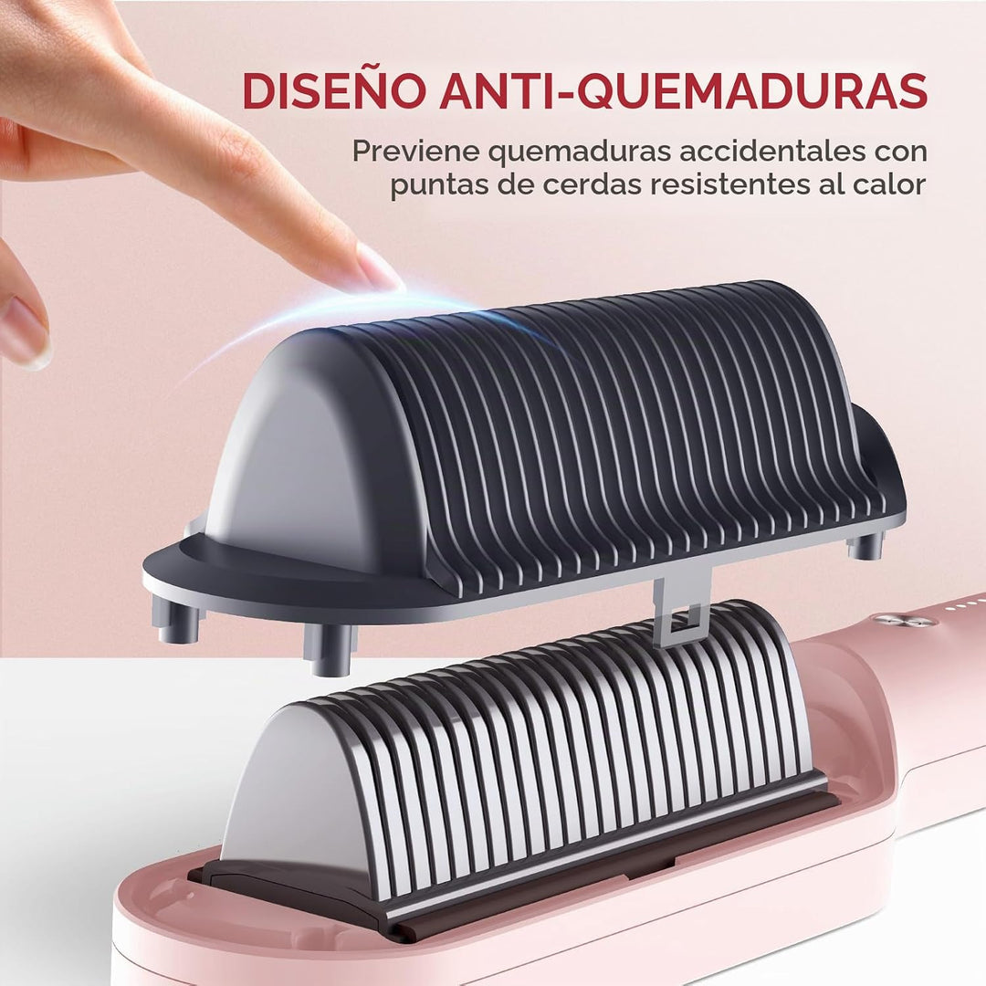TYMO Cepillo alisador de cabello rosa Ring + spray de aceite para e...