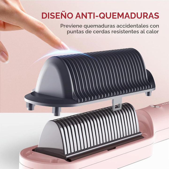 TYMO Cepillo alisador de cabello rosa Ring + spray de aceite para e...