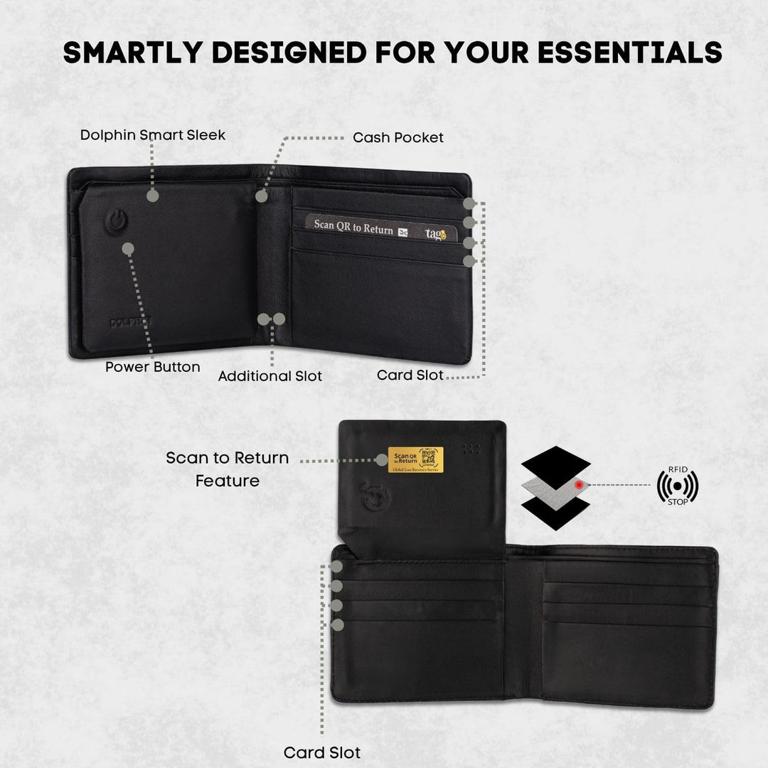Cartera inteligente con Android Find My Tracker, cartera de piel co...