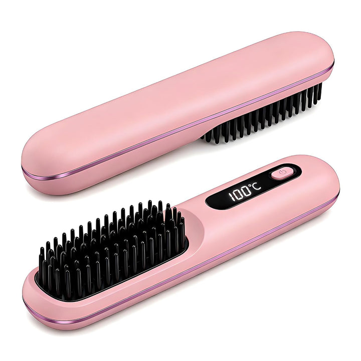 2026 para cabello corto - Cepillo alisador inalámbrico, iones negat...