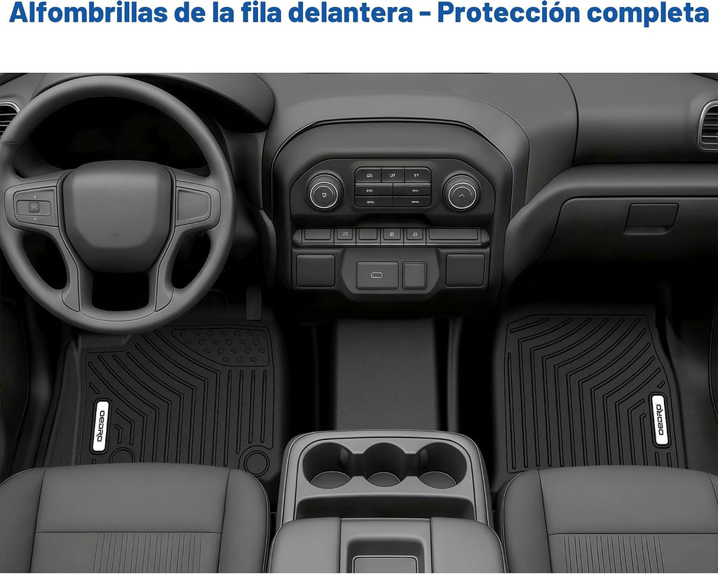OEDRO Alfombrillas para Chevrolet Silverado GMC Sierra 1500 2019-2026 y 2500HD 3500HD 2019-2026 2500HD 3500HD 2019-2026, forro de piso de protección para todo tipo de clima
