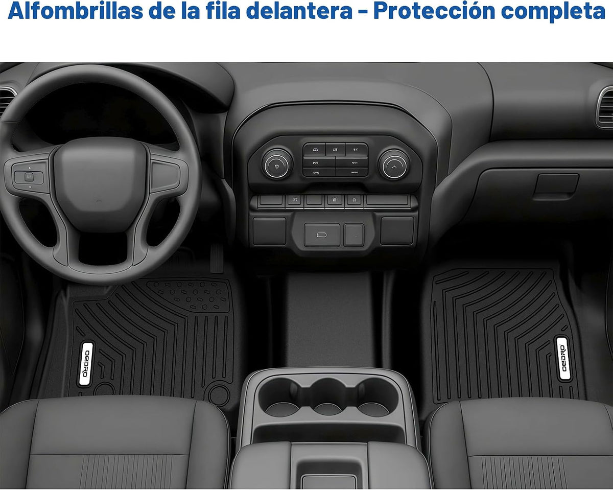 OEDRO Alfombrillas para Chevrolet Silverado GMC Sierra 1500 2019-2026 y 2500HD 3500HD 2019-2026 2500HD 3500HD 2019-2026, forro de piso de protección para todo tipo de clima