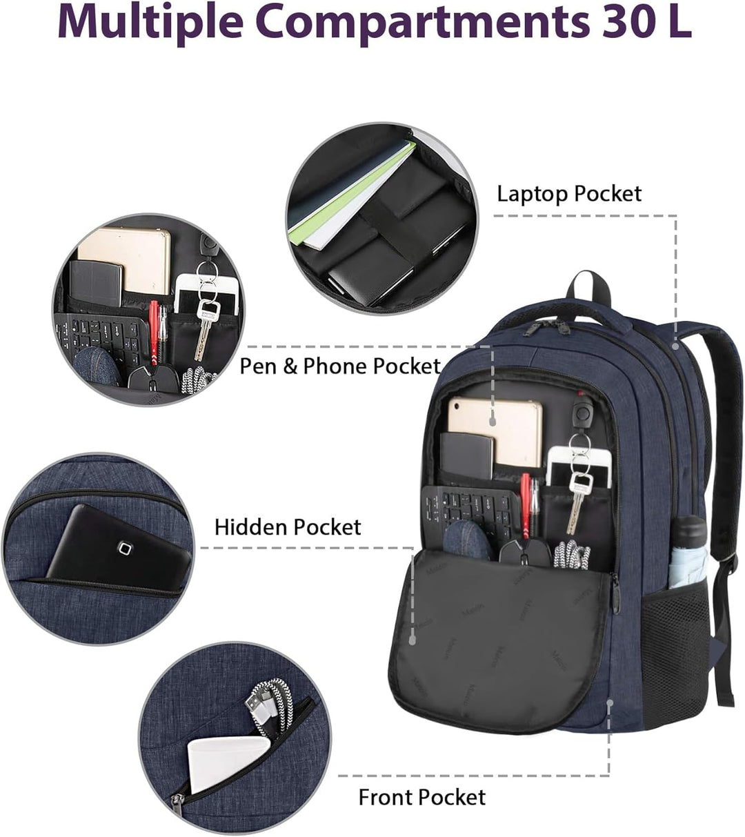 MATEIN - Mochila de 17 pulgadas para portátil, mochila de trabajo g...