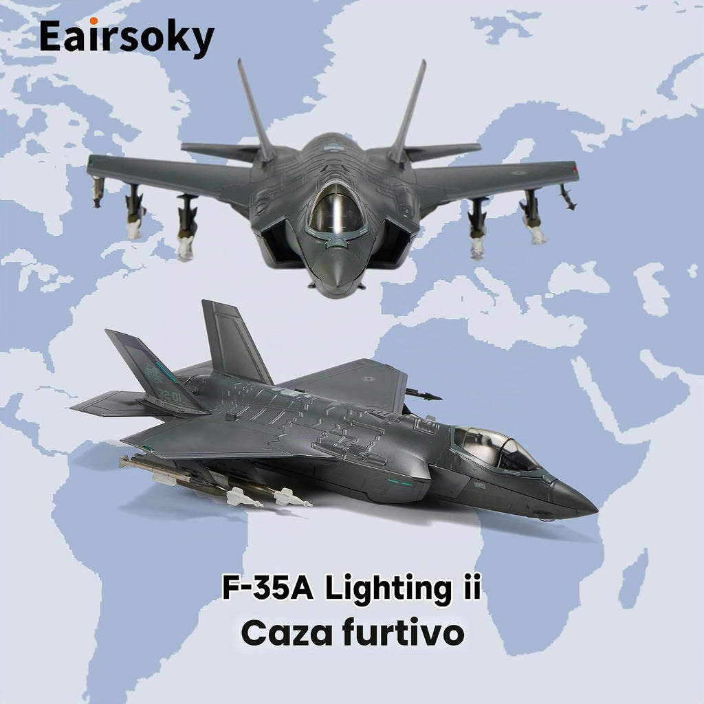 Escala 1:72 F-35A Lightning II Stealth Fighter Modelo de aeronave de fundición a presión Aviones militares Modelos de aleación para colección o regalo