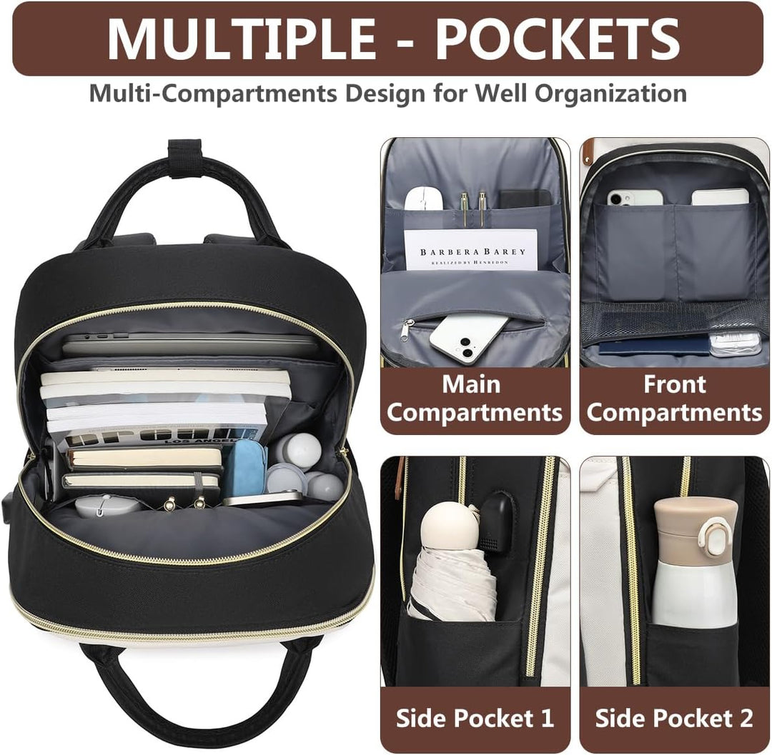 Mochila para mujer de 15.6 pulgadas, mochila para computadora portá...