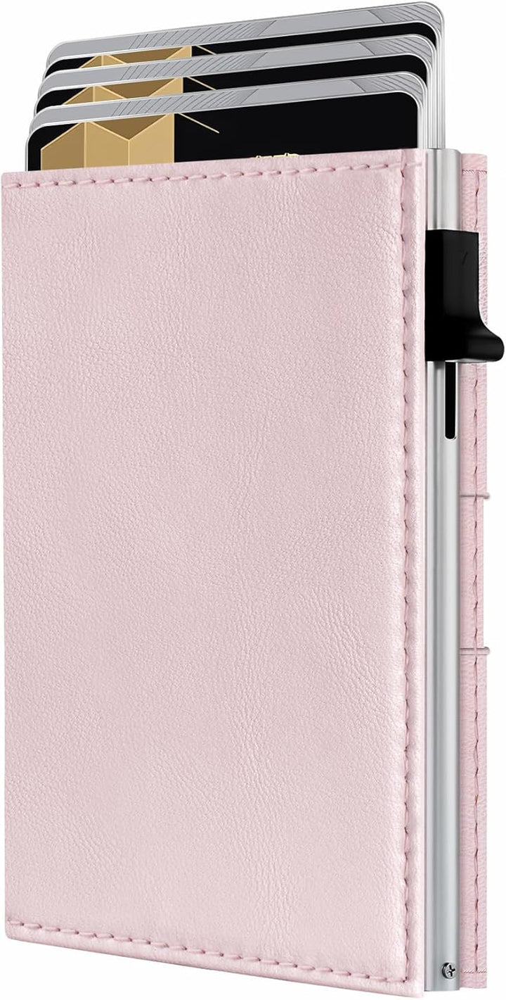 QLD Cartera RFID para mujer \u2013 Pequeña cartera delgada y triple...