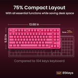 Kisnt KN85 Teclado mecánico silencioso inalámbrico, diseño del 75%,...