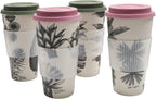 Chef Craft Taza de viaje de fibra de bambú ecológico, juego de 4 piezas, 22 onzas, natural