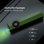 OLIGHT ArkPro EDC linterna plana recargable, luz de bolsillo, OD verde CW