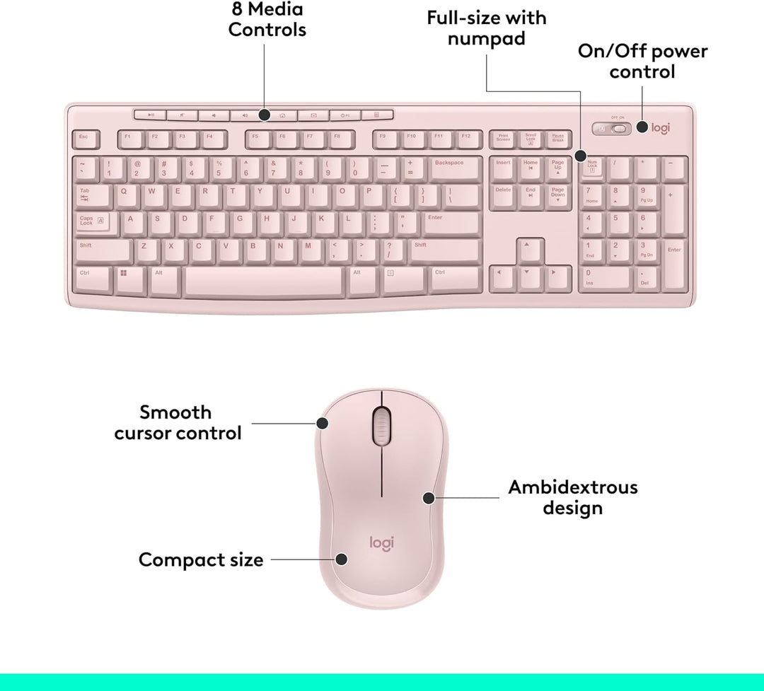 Logitech MK270 - Combo de teclado y mouse inalámbricos para Windows...