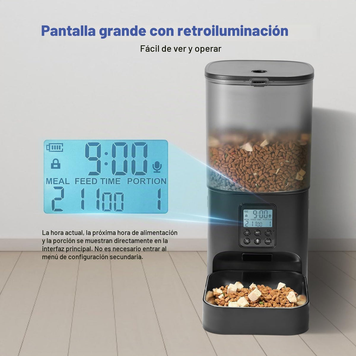 Comedero automático para gatos, dispensador de alimentos