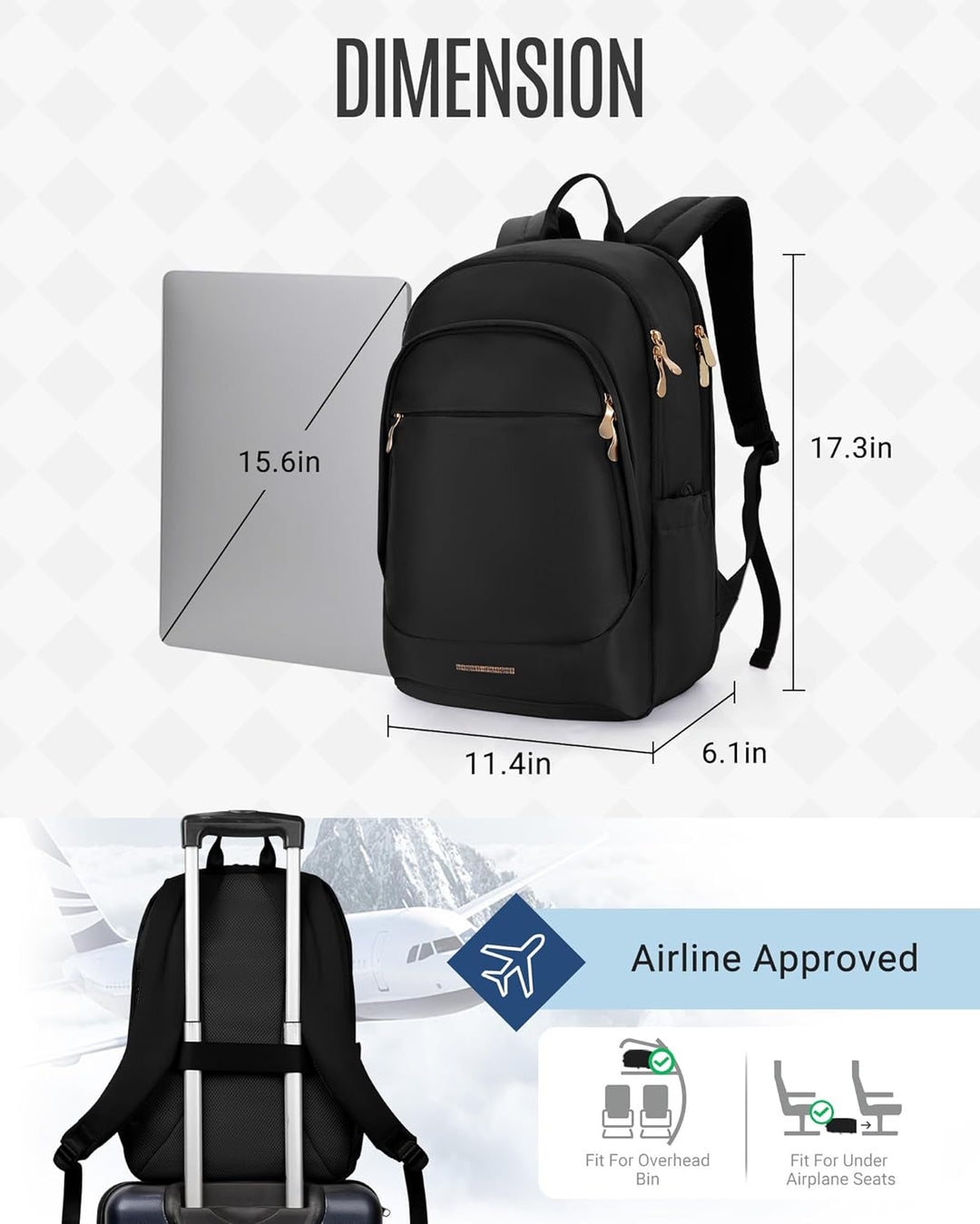 LIGHT FLIGHT - Mochila para laptop para mujeres, mochila de viaje p...