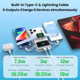 Cargador portátil magnético para iPhone con cable incorporado, banc...