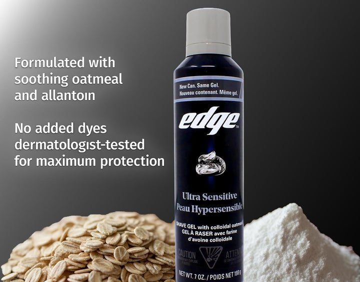 Edge Gel de afeitado ultra sensible, sin fragancia, 7 onzas (paquet...