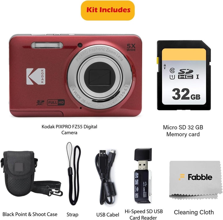 KODAK PIXPRO FZ55 Cámara digital de 16 MP de apuntar y disparar, zo...