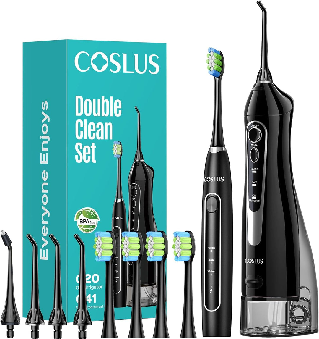 COSLUS C20 &amp; C41 Irrigador Dental Portátil con Cepillo de Dient...