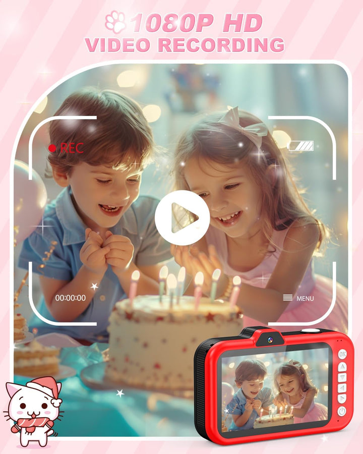 Cámara para niños Uffylle, cámara selfie frontal de 1080P 48MP para...