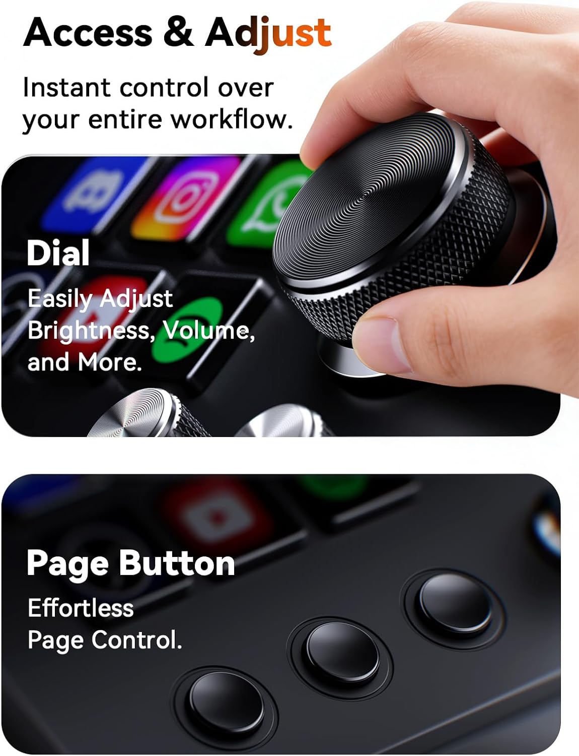 Controlador de transmisión Streonor S6 Mini, consola de control LCD de 6 teclas, negro