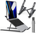 ivoler Soporte para laptop, soporte elevador para laptop, soporte para tableta de computadora, 6 ángulos ajustables, de aluminio, ergonómico, plegable, soporte de escritorio portátil compatible con