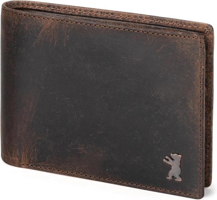 BERLINER BAGS Billetera vintage de cuero genuino para hombre, Brook...