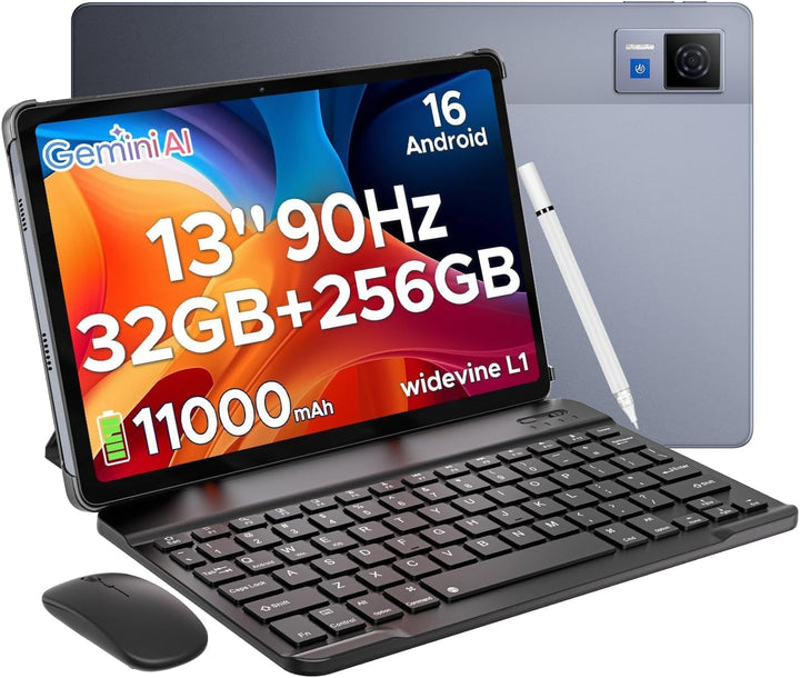 POPUX Tableta U13 Android 16 con teclado, tableta de 13 pulgadas co...