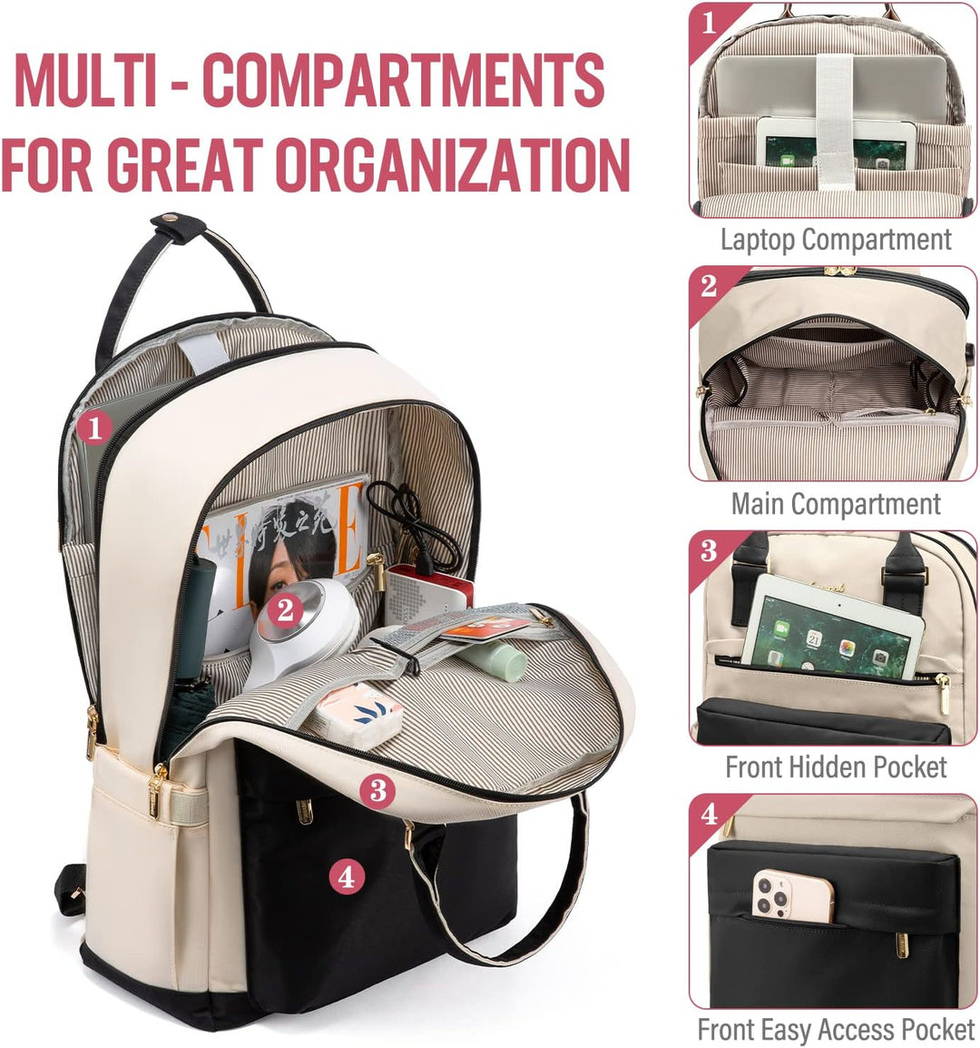 LOVEVOOK Mochila de viaje para laptop para mujer, bolsa antirrobo p...