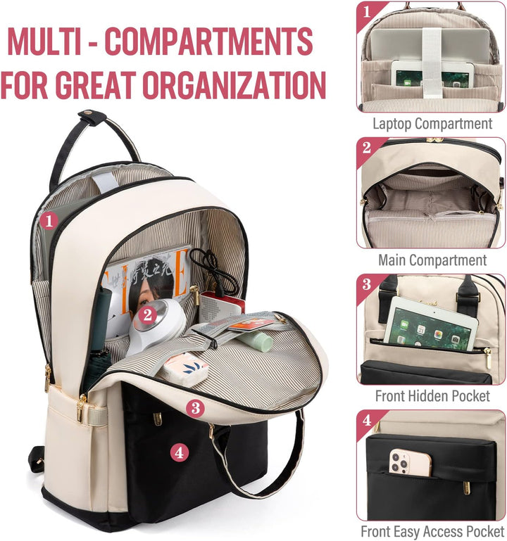 LOVEVOOK Mochila de viaje para laptop para mujer, bolsa antirrobo p...