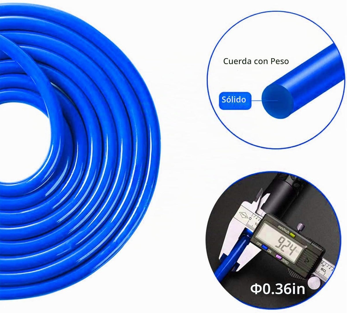 Redify Cuerda de saltar con peso para entrenamiento físico (1 libra), rodamiento de bolas sin enredos, cuerda de saltar de velocidad rápida para boxeo MMA, pérdida de peso, mango de aluminio, longitud