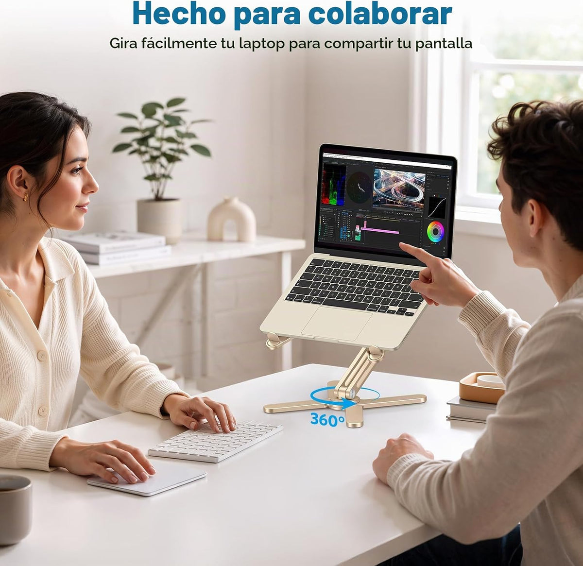 OMOTON LA10 - Soporte giratorio de 360° para computadora portátil,...