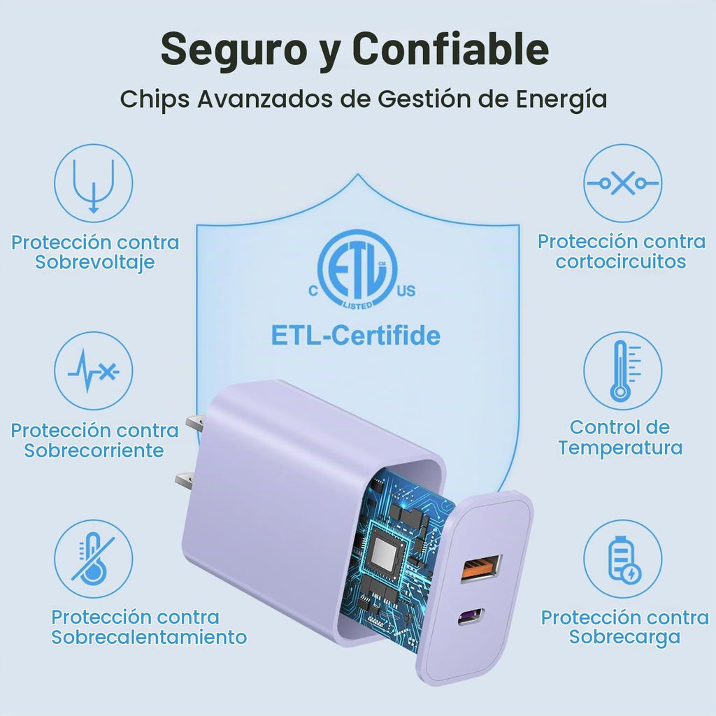 Paquete de 4 cargadores USB C, bloque de carga tipo C, cargador de pared de 20 W, para iPhone Air/17/17 Plus/17 Pro/17 Pro Max/16/16 Plus/16 Pro/16 Pro Max/15/15 Pro/15 Pro Max/14/13/12 Pro/Samsung