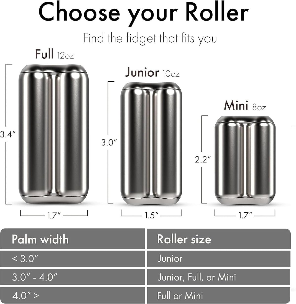 ONO Roller - Juguete antiestrés de mano para adultos | Ayuda a aliviar el estrés, la ansiedad, la tensión | Promueve la concentración, la claridad | Diseño compacto y portátil (natural, tamaño