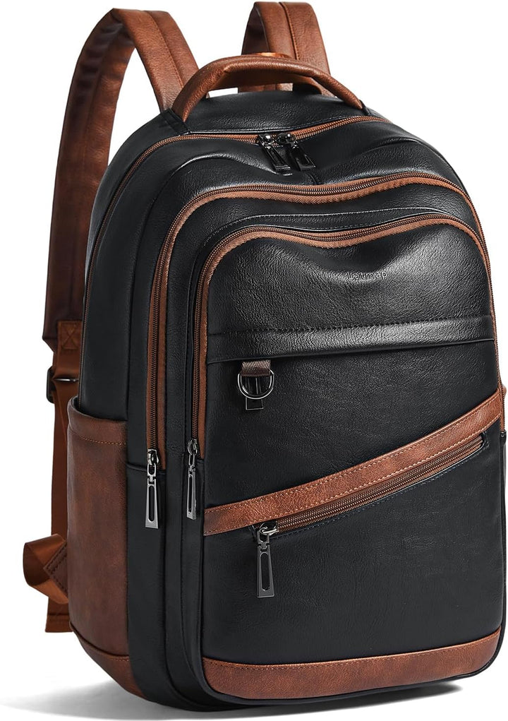 LATMAP Mochila de 43L para mujer: mochila de cuero vegano que se aj...