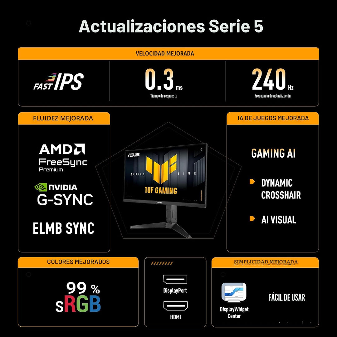 ASUS TUF Gaming Series 5 VG249QML5A - Monitor de 23.8 pulgadas 1080...