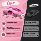 Coche de control remoto rosa para niñas, control remoto a mano