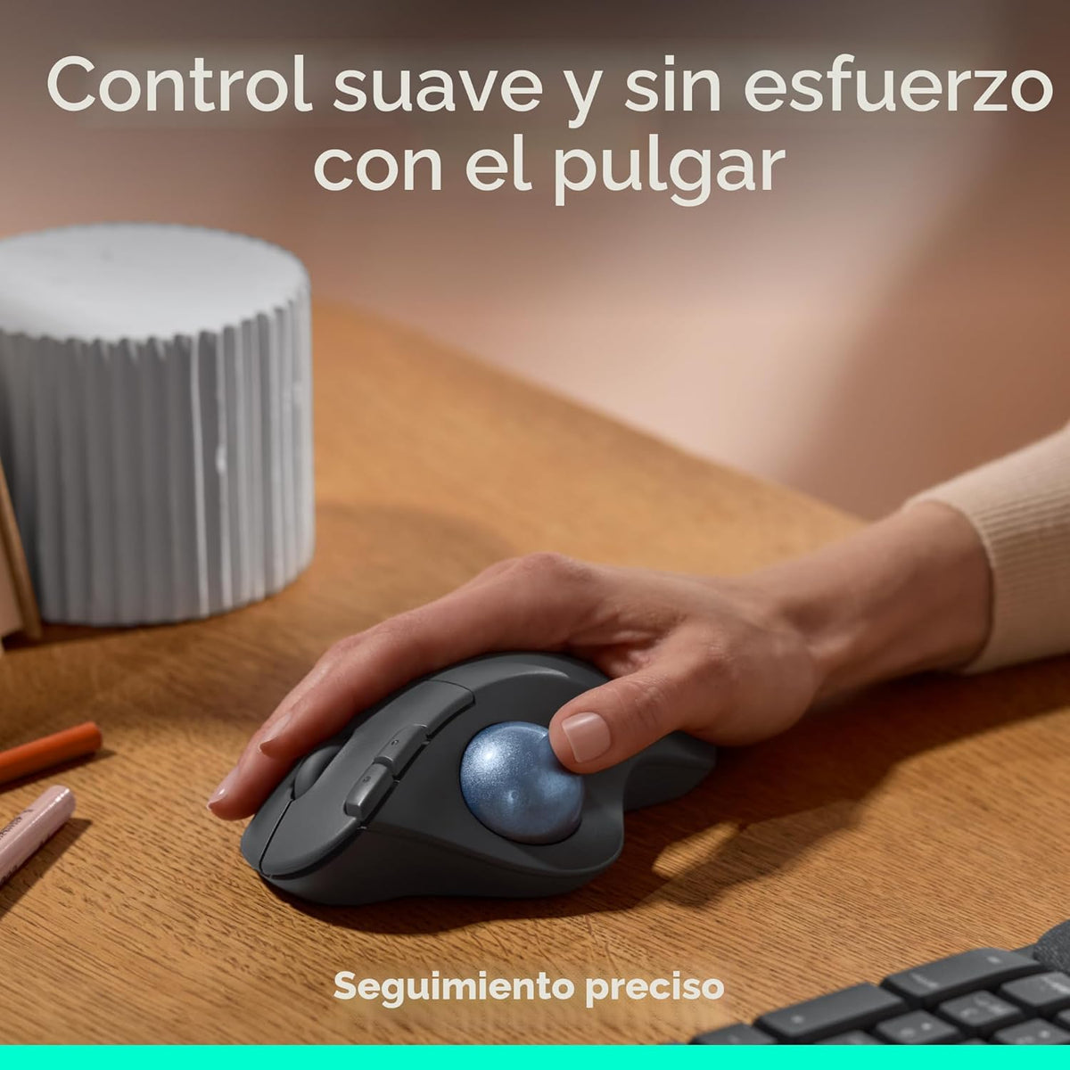 Logitech Ergo M575S Ratón inalámbrico de Trackball, mouse ergonómic...