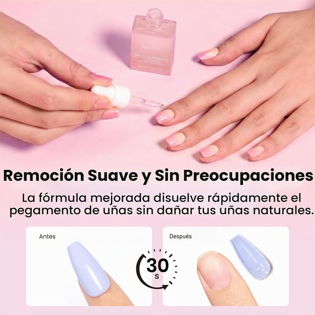 Beetles - Kit de uñas de gel flatX, almendra corta, 320 piezas de p...