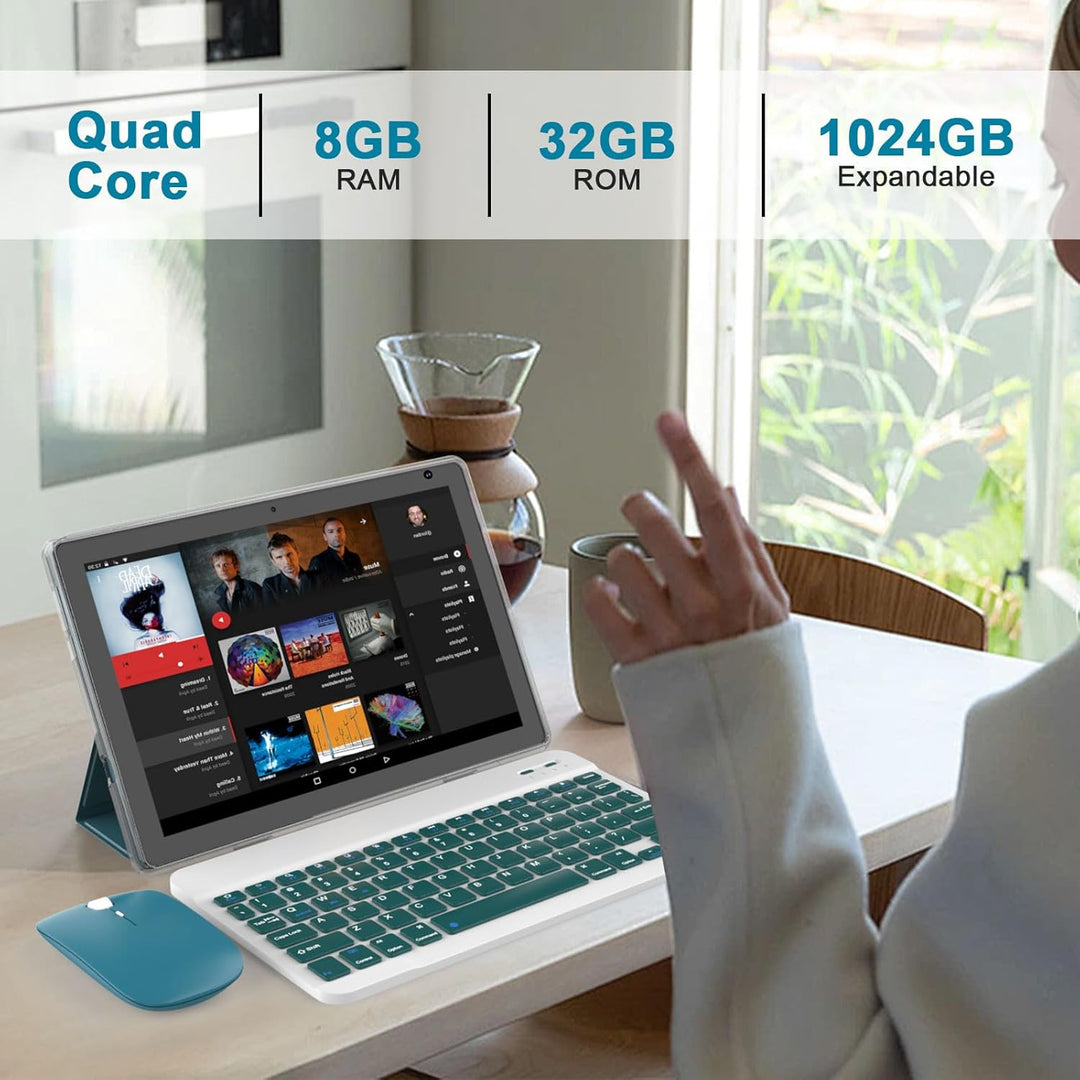 Tablet Android 15 de 10 pulgadas, tableta 2 en 1 con teclado. 8GB R...
