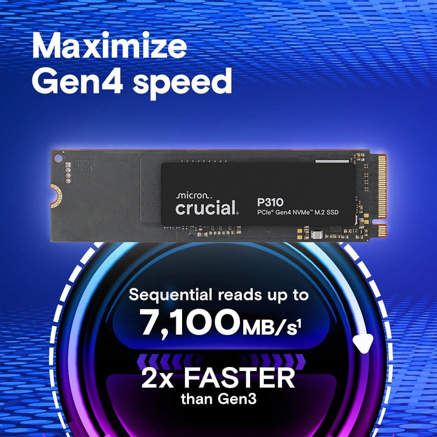 Crucial P310 SSD de 500 GB, PCIe Gen4 NVMe M.2 2280, hasta 6,600 MB...