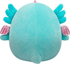 Squishmallows Bellamy The Teal Axolotl Alicorn original de 14 pulgadas con acento rosa brillante - Peluche oficial de Jazwares (grande) (exclusivo de Amazon)