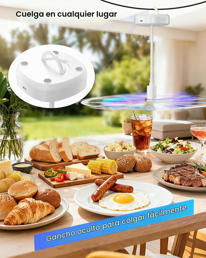 Edvision Fly Fans para mesas, ventilador de alimentos recargable de...