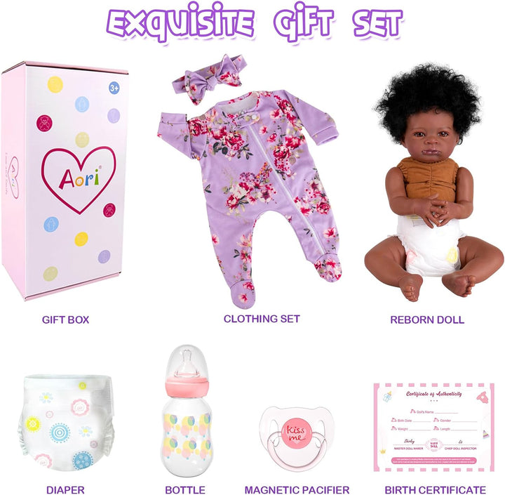 Aori Muñecas Reborn de bebé negras para niñas - Muñecas de bebés am...