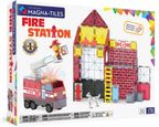 MAGNA-TILES Fire Station - Juego de construcción magnética de 50 piezas, la marca original de construcción magnética