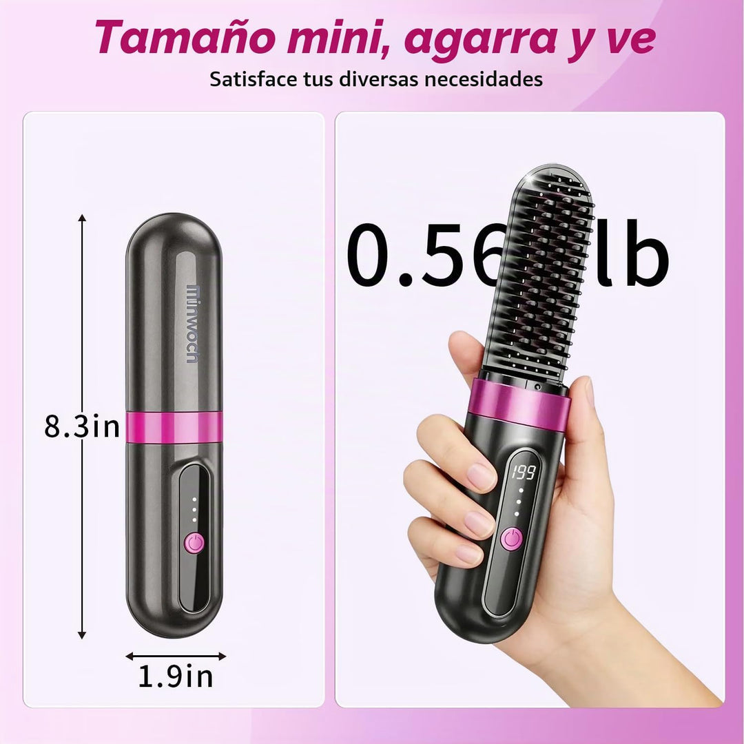 Go Brush Pro, cepillo alisador de pelo inalámbrico, 984.3 ft iónico...