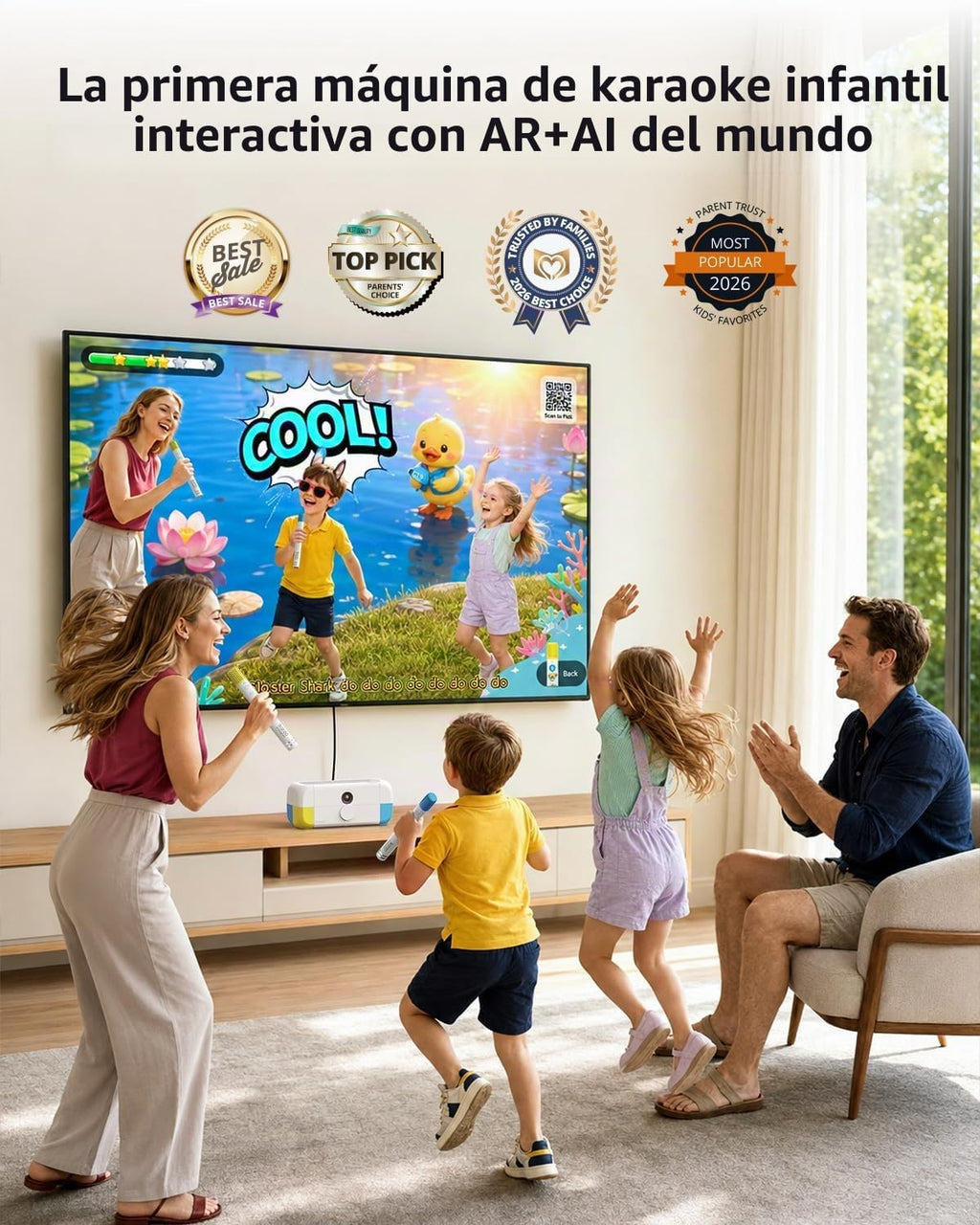 Ikarao Máquina de karaoke para niños, cámara AR integrada y karaoke de