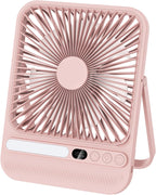 BIVBTP Ventilador de viaje portátil rosa de 8000 mAh con temporizad...